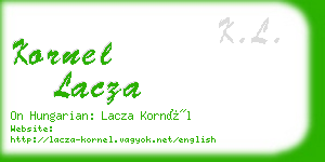 kornel lacza business card